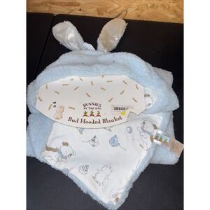 Bunnies By The Bay Blossom Hooded Fur Blanket w/Satin Lined Bunny Ears Retired